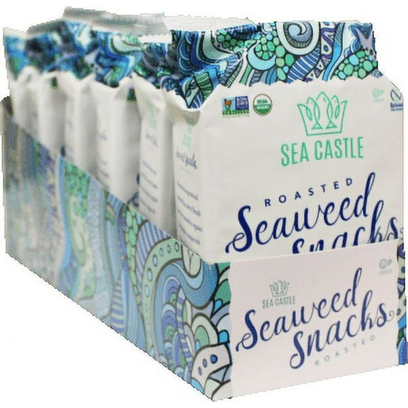 Sea Castle Roasted Seaweed Sea Salt Kosher For Passover 0.35 Oz. Pk Of 3.
