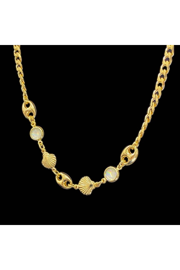 Sea Charms Anklet Bracelet 10" For Womens 14K Gold Filled Foot Bracelet Tobillera Anchor