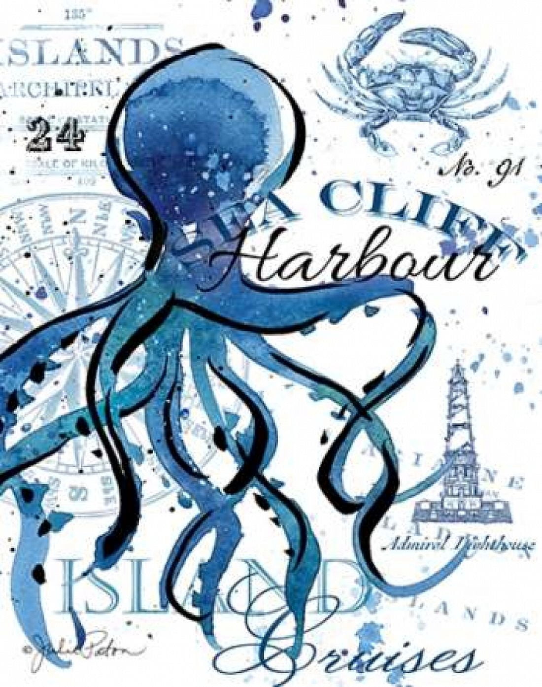 Sea Cliff Octopus Canvas Art - Julie Paton (22 x 28)