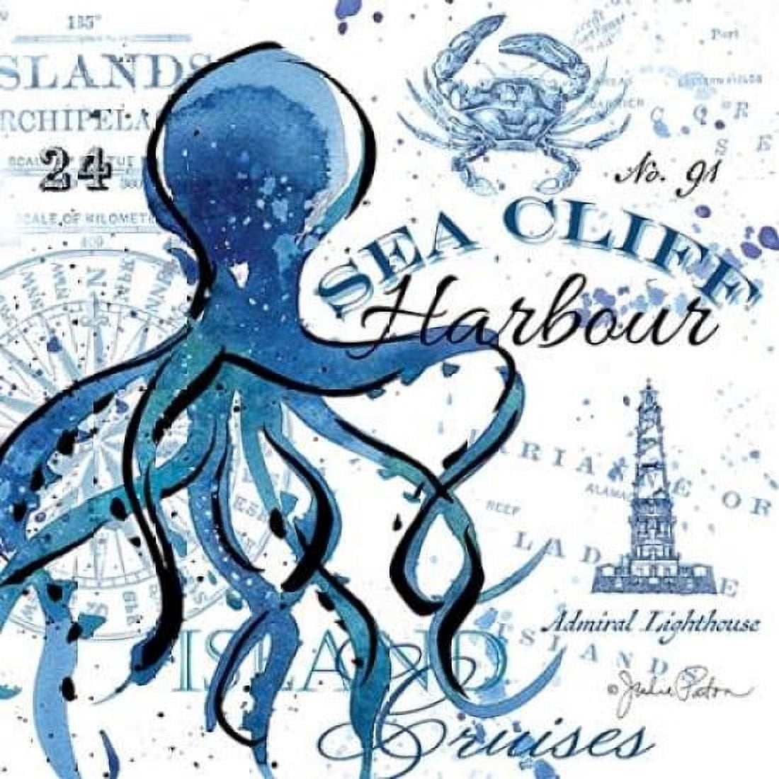 Sea Cliff Octopus Canvas Art - Julie Paton (24 x 24)