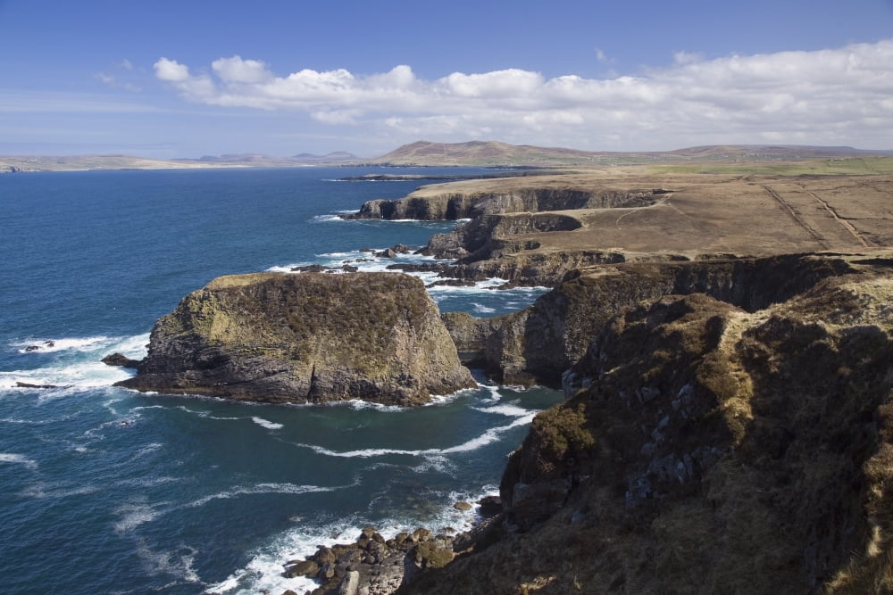 Sea Cliffs And Coastline Near Erris Head County Mayo Ireland Canvas Art - Gareth McCormack Design Pics (38 x 24)