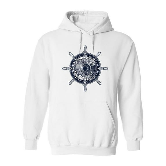 Sea Compass Design Hoodie Men -Image by Shutterstock, Male XX-Large
