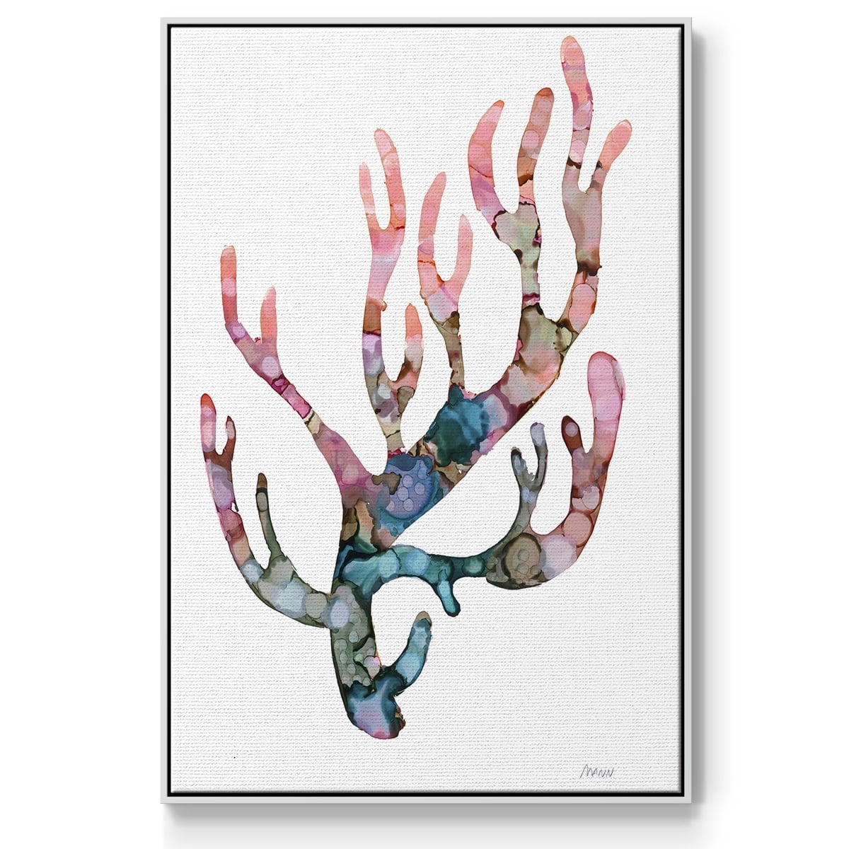 Sea Coral II Framed Premium Gallery Wrapped Canvas - Ready to Hang - 17 x 25 - White Floating Frame