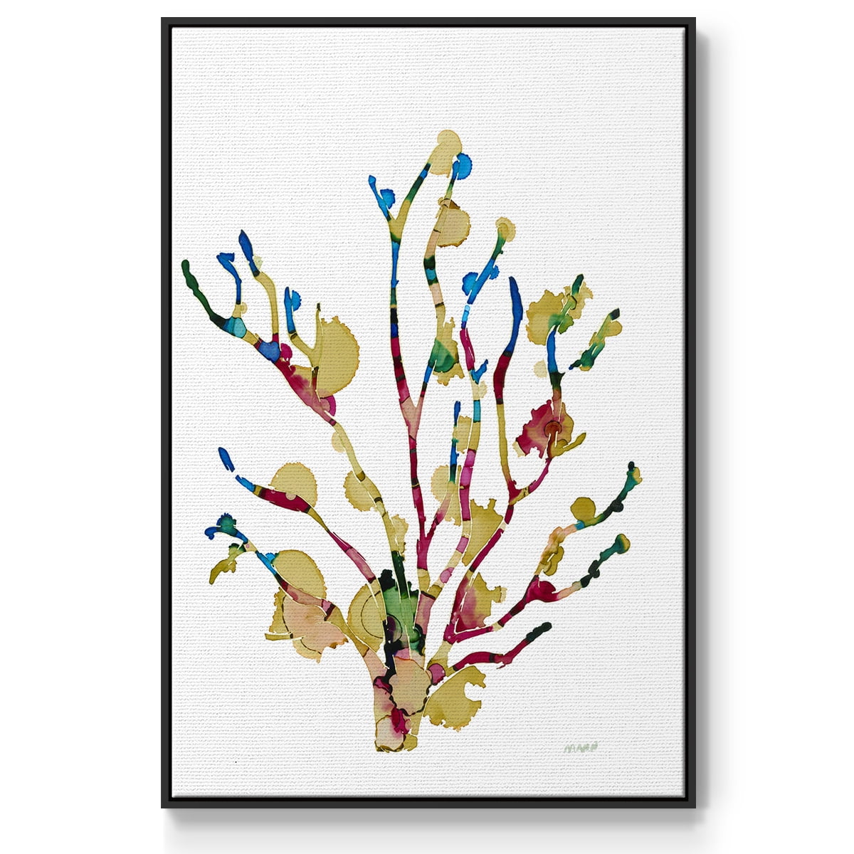 Sea Coral III Framed Premium Gallery Wrapped Canvas - Ready to Hang - 17 x 25 - Black Floating Frame
