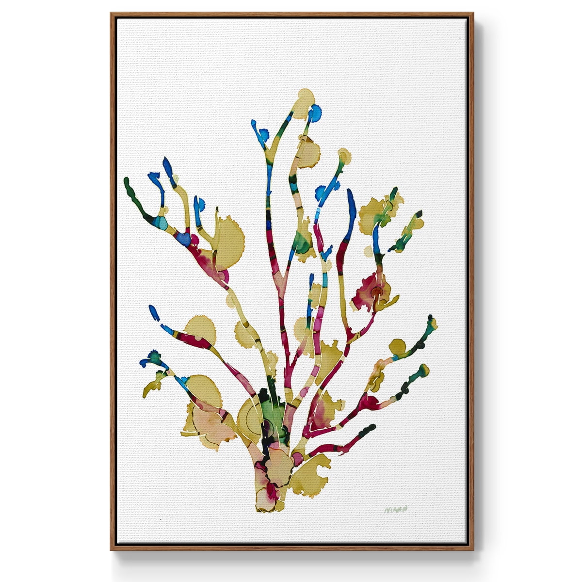 Sea Coral III Framed Premium Gallery Wrapped Canvas - Ready to Hang - 17 x 25 - Walnut Floating Frame