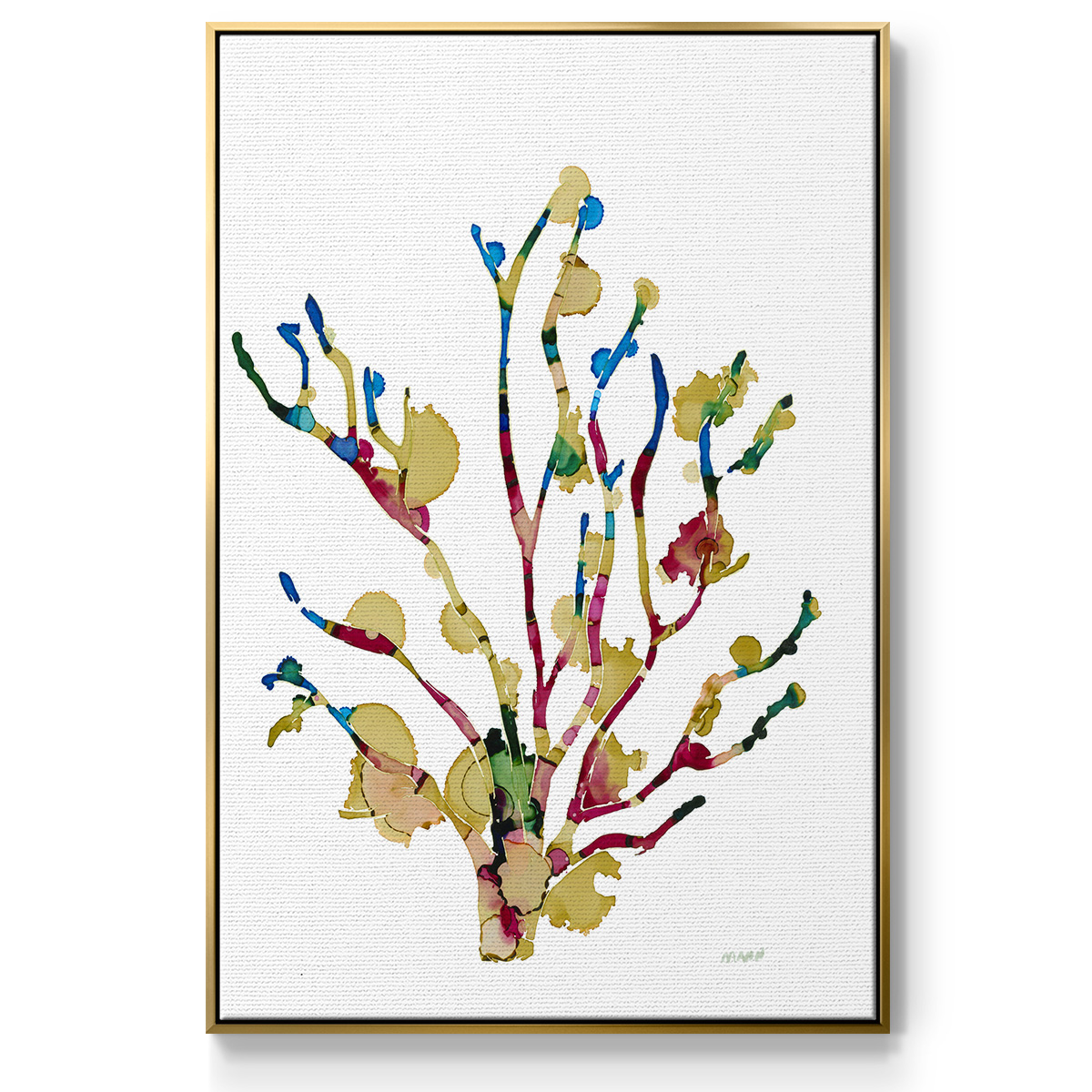 Sea Coral III Framed Premium Gallery Wrapped Canvas - Ready to Hang - 25 x 37 - Gold Floating Frame
