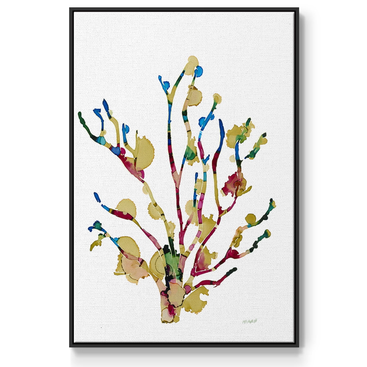 Sea Coral III Framed Premium Gallery Wrapped Canvas - Ready to Hang - 27 x 41 - Black Floating Frame
