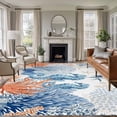 thumbnail image 1 of Sea Corals Seahorse Washable Living Room Rugs 5'x8', Summer Beach Sea Stars Low Pile Throw Large Area Rug Non-Slip Sturdy Edge Binding Carpet for Living Room Kitchen Office, 1 of 9