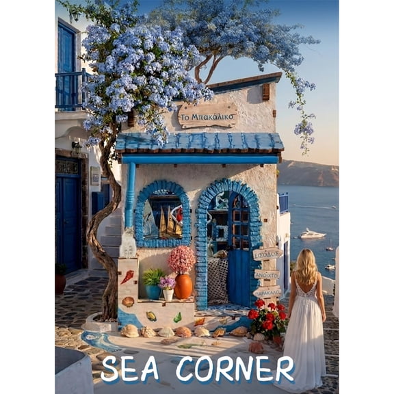 Sea Corner 3D Wooden Puzzle DIY Assembly Miniature House Bookshelf Insert 177PCS 3D Building Project With Adjustable LED Light And Decorative Display Model For Hobbyists