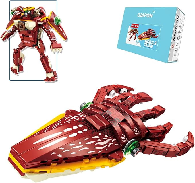 Sea Creatures Building Toy Ocean Animal Building Blocks Sets 2 in 1 Red ...