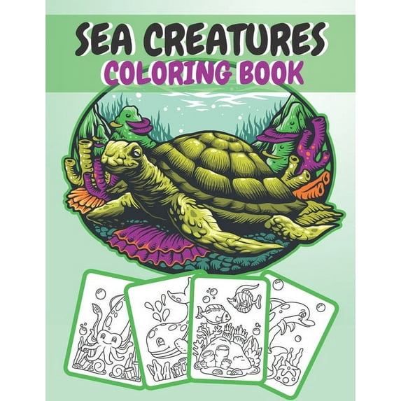 Sea Creatures Coloring Book: Sea Life Ocean Coloring Book For Toddlers Kids Ages 4-8 Features Amazing 35 Designs With Happy Sea Animals to Color In (Paperback)