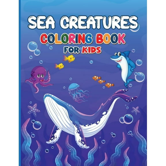 Sea Creatures Coloring Book for Kids, (Paperback)