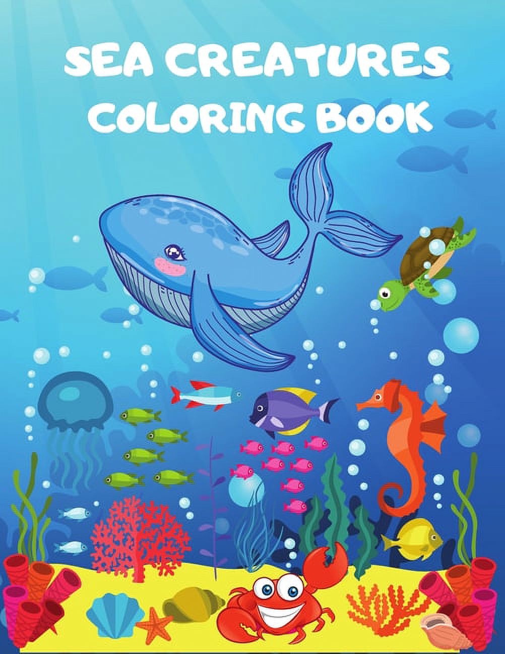 Sea Creatures Coloring Book: sea animals coloring book for kids ages 4 ...