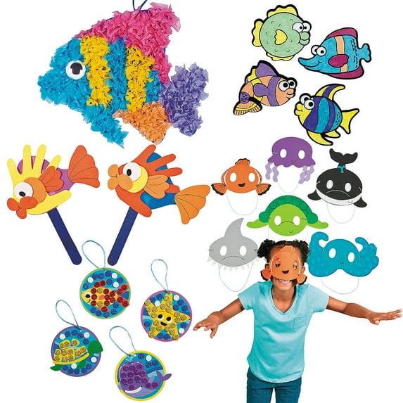 Sea Creatures Craft Kit Assortment - Bulk 60 Pc