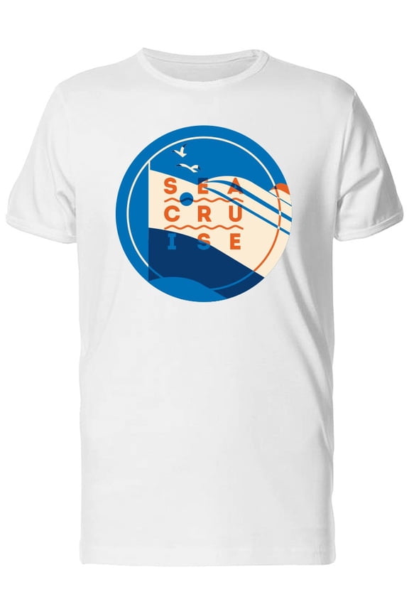 Sea Cruise Sign Ocean Ship Logo T-Shirt Men -Image by Shutterstock, Male 4X-Large