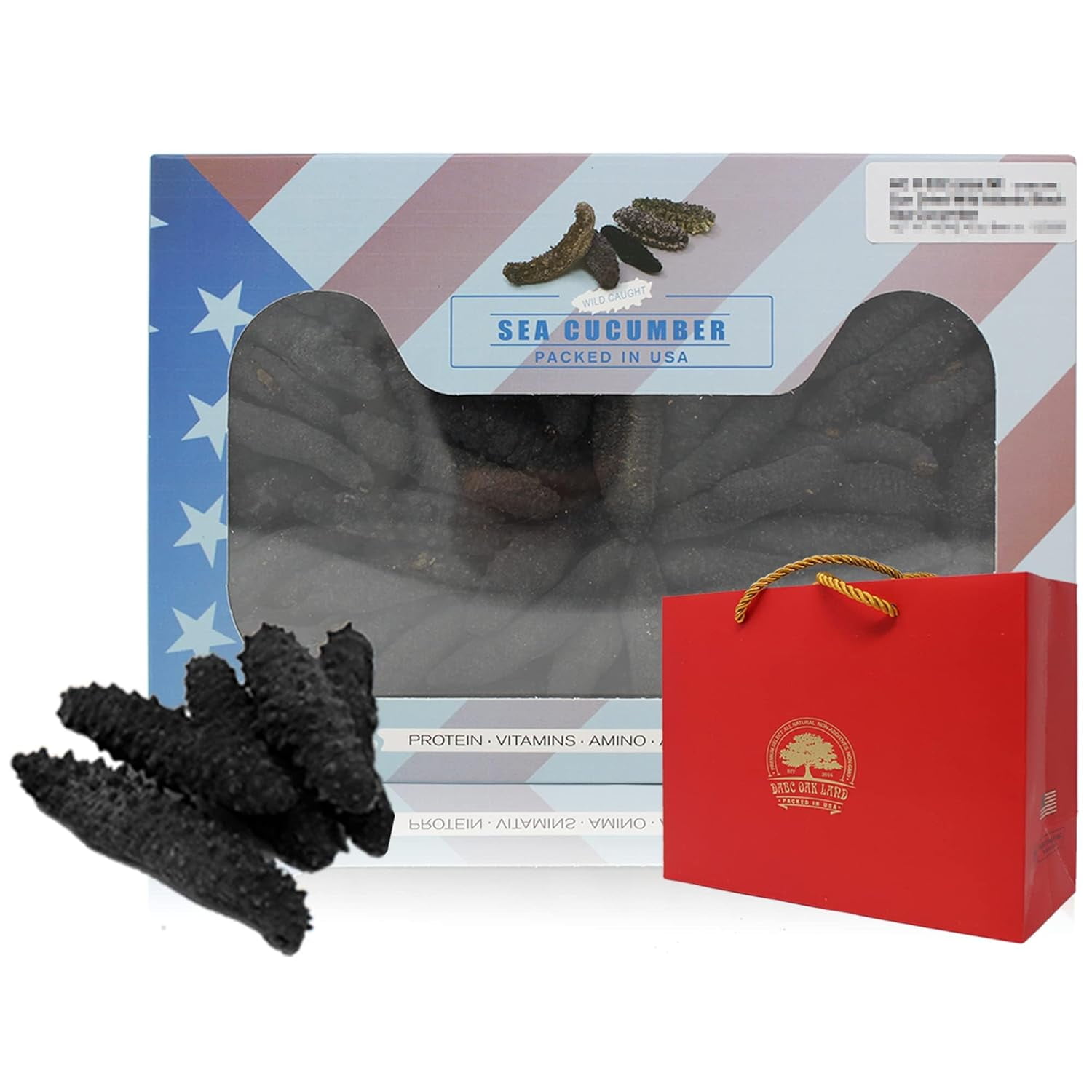Sea Cucumber Wild Caught,Sun Dried Atlantic Black Pin Supplement All Natural Nutritiousin box Small 8oz box