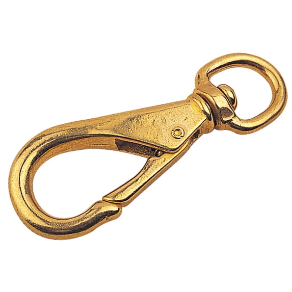 Sea-Dog 139132-1 Brass Swivel Eye Boat Snap - Size 2 (3-5/8" Gate)