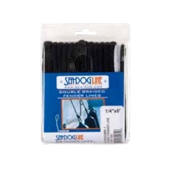Sea-Dog 302106006BK-1 Double Braided Fender Line - 1/4" x 6', Black