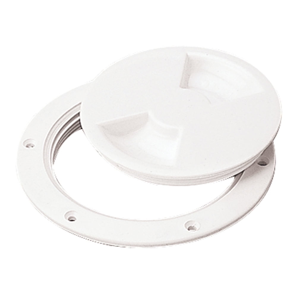 White and Black ABS Screw-Out Deck Plate, 5-7/16"