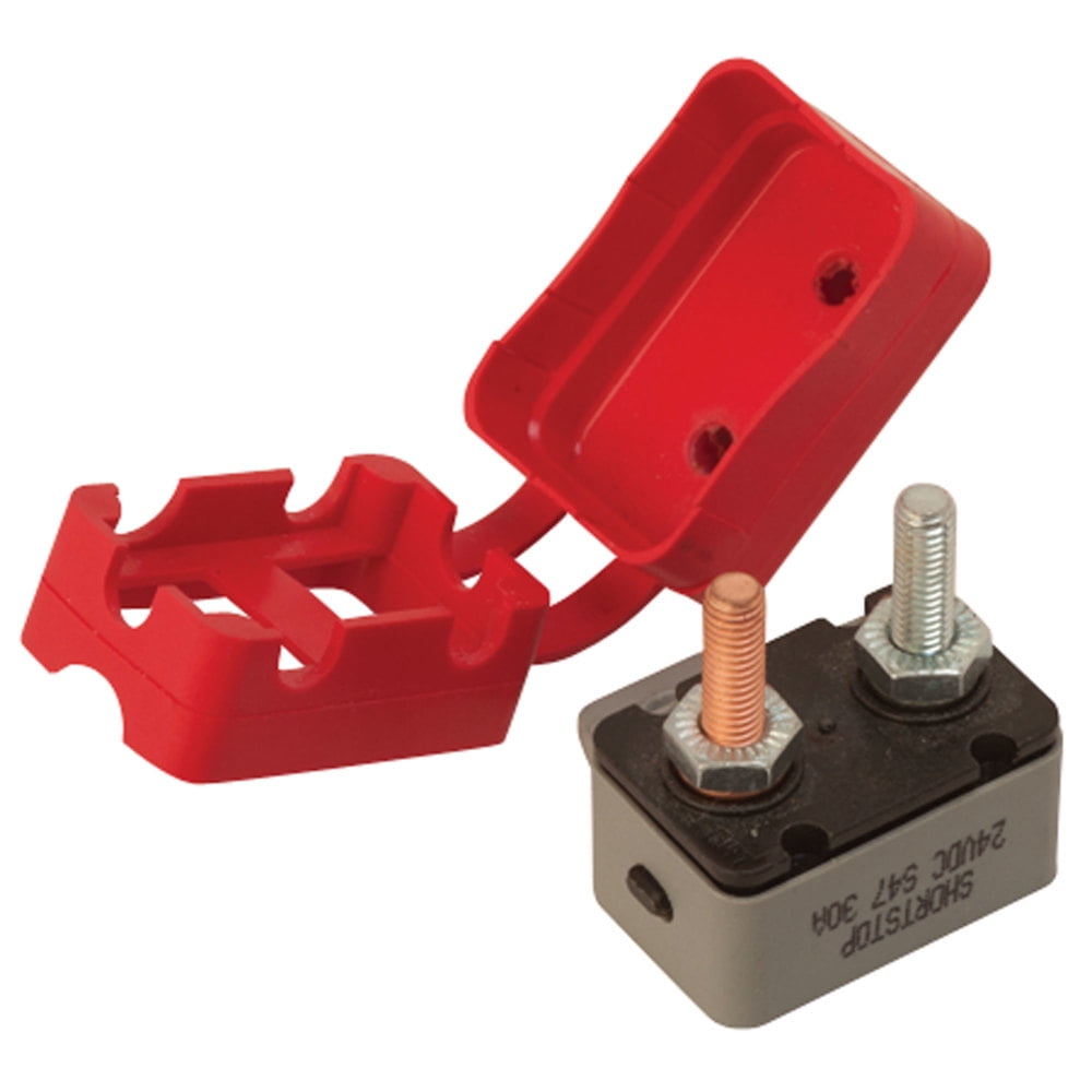 Sea Dog 20-Amp Resettable Circuit Breaker With Cover - Marine Grade, Manual Reset, For 12V/24V Systems