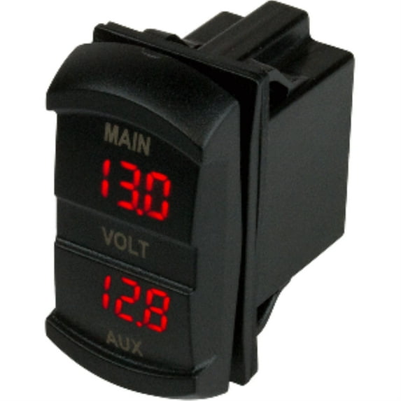 SEA DOG DUAL VOLT METER ROCK SWITCH 10V-48VDC