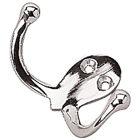 Chrome Brass Double Coat Hook