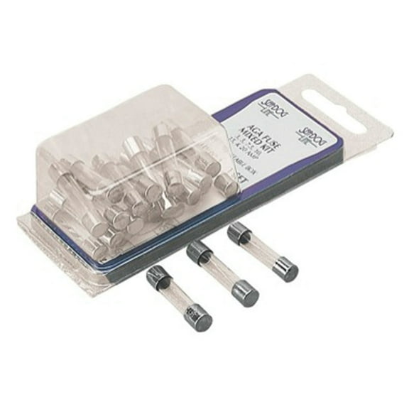 Sea Dog AGC Style Mixed Fuse Kit, Contains 5 each of 3, 5, 7.5, 10, 15 and 20 Amp Fuses
