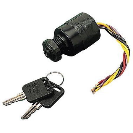 Sea-Dog Line 3-Position Ignition Switch, Magneto Style, Short Shaft, Off-Ignition-Start-Chock, 6 Wires