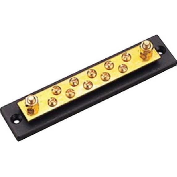 Sea-Dog Line 426671 Brass and Molded Bakelite 10 Gang Terminal 5-3/4" Buss Bar, #10 Fastener