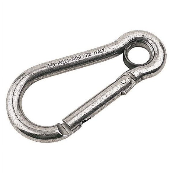 Sea-Dog Line Snap Hook with Eye Insert - Toothless Key Lock System, stainless snap w/eye 4in