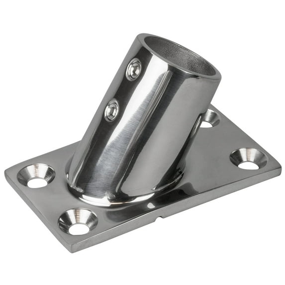 Sea-Dog Rail Base Fitting Rectangular Base 60° 316 Stainless Steel - 1-7/8" x 3-1/4" - 1" OD | Bundle of 2