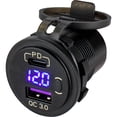 thumbnail image 1 of Sea-Dog Round USB  USB-C Power Socket w/Hidden Voltmeter [426518-1], 1 of 2