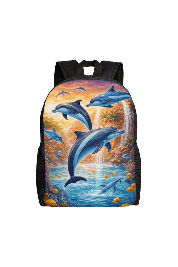 Sea Dolphin Backpack Large Capacity Laptop Bag for Men and Women