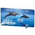 thumbnail image 1 of Sea Dolphins Swimming Ocean Metal Novelty License Plate, 1 of 7