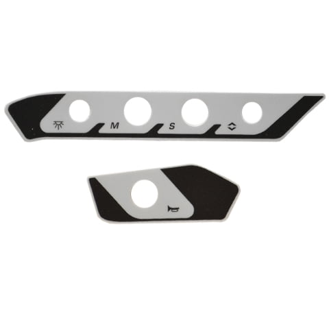 Sea Doo 219903627 / 219903628 Gray / Black Boat Switch Panel Decals (Set of 2)