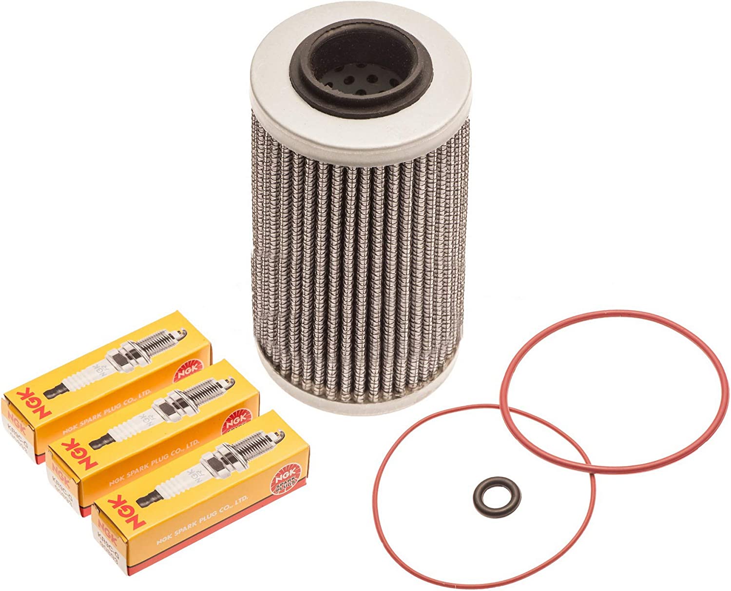 Oil Change Service Kit w/ Filter & NGK Plugs for SeaDoo ACE RXP RXT GTX 300 HP