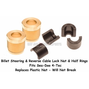 Sea Doo 4-Tec Steering & Reverse Cable Billet Lock Nut & Half Ring Set RXP RXT