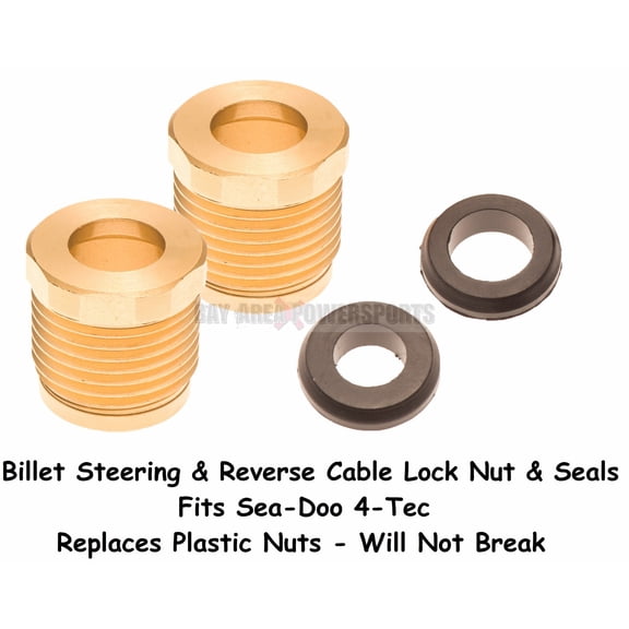 Sea Doo Reverse & Steering Cable Billet Lock Nut & Seal 02-10 4-Tec RXP RXT Wake
