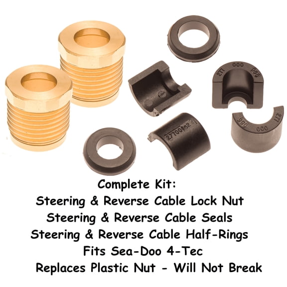 Sea Doo Steering Reverse Cable Lock Nut Seal & Half Ring Kit 4Tec 02-10 RXP RXT