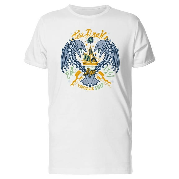 Sea Drake Ship Skeleton T-Shirt Men -Image by Shutterstock, Male 4X-Large
