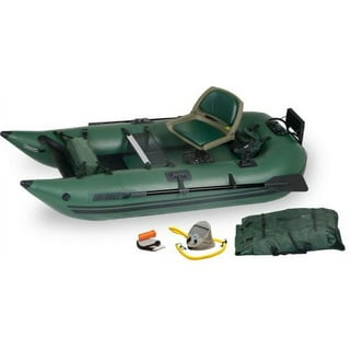 Roanoke 1-Person Inflatable Fishing Pontoon Boat with Steel Tube