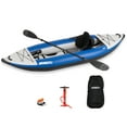 thumbnail image 1 of Sea Eagle 300X Explorer Touring, Camping, Fishing & Whitewater Inflatable Kayak, 1 Person, Lightweight, Self-Bailing, High Pressure Drop Stitch Floor-W/Paddle, Seat, SUP Pump - Pro Carbon Package, 1 of 6