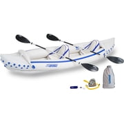 Sea Eagle SE370 Inflatable Kayak 1-3 Person-Portable Stowable & Lightweight-with Seats, Paddles, Foot Pump and Bag