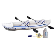 Sea Eagle SE370 Inflatable Kayak 1-3 Person-Portable Stowable & Lightweight-with Seats, Paddles, Foot Pump and Bag