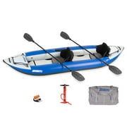Sea Eagle 380X 12'6" Explorer Inflatable Kayak- Fishing, Touring, Camping, Exploring &White Watering-Self Bailing, Removable Skeg, Drop Stitch Floor- Pro Package