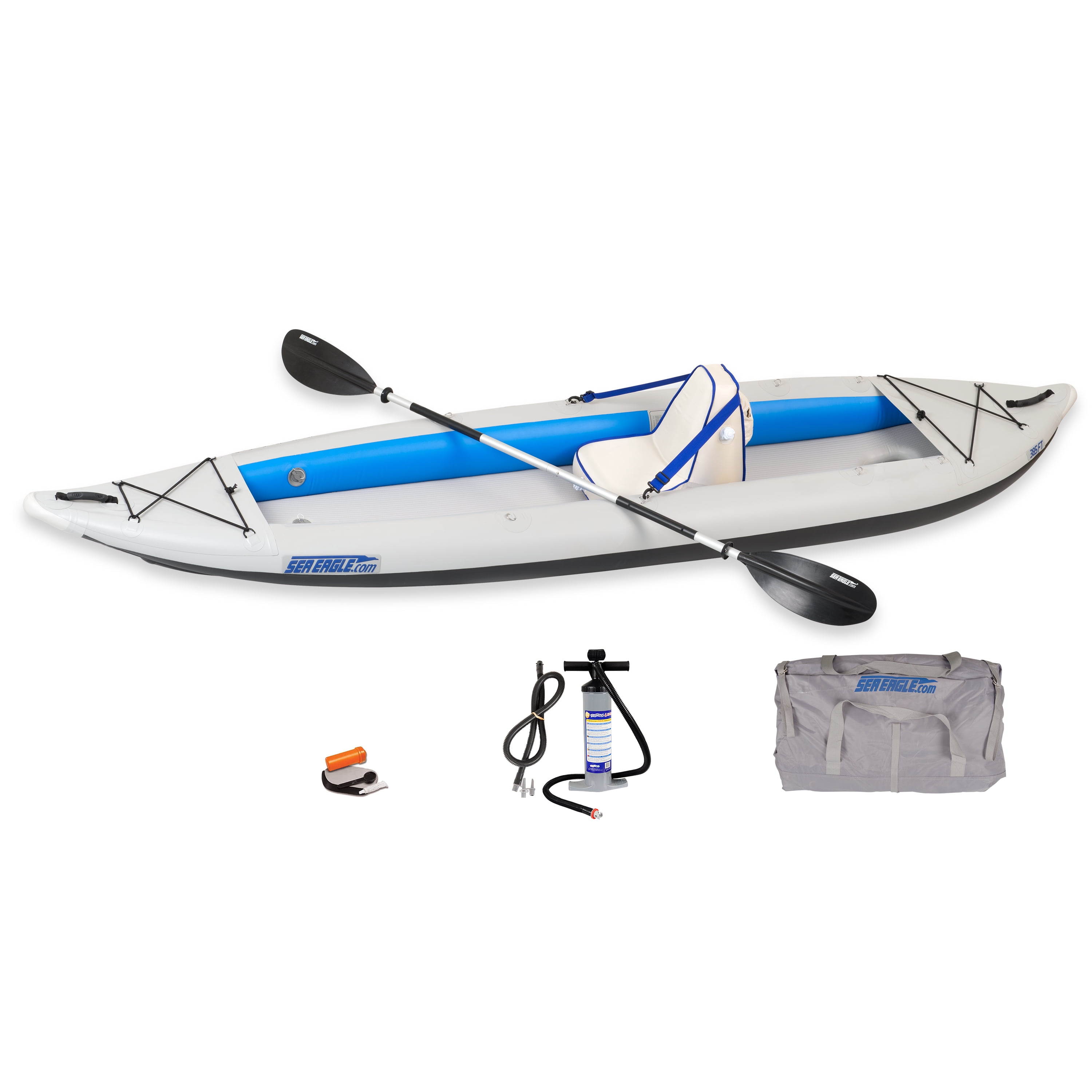 SereneLife 2 Person Inflatable Kayak Double Kayak W/ Aluminum Paddles,  Repair Kit Lightweight, Camo 
