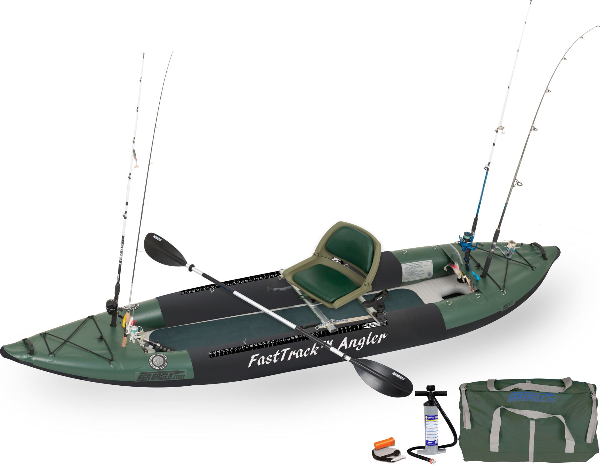 Sea Eagle 385FTA FastTrack Angler Series Inflatable Kayak Swivel Seat Fishing Rig Package