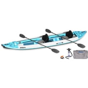 Sea Eagle 465FT Fasttrack Inflatable 153 1-3 Person Touring Kayak with Rigid External keel - Smoother Paddling Experience Light Weight- Pro 2 Person Package