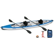 Sea Eagle 473RL RazorLite Inflatable Kayak - Lightweight, Drop Stitch, High Speed Inflatable Kayak - Solo or Tandem - w/Tall Back Seats, Paddles, Backpack, Skeg and Pump- Pro Carbon Package