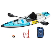 Sea Eagle EZLITE10 Ultralight, All Woven, Drop Stitch, Rigid, High Performance, Easy Setup, 10 Solo Inflatable Kayak- Pro Carbon Package